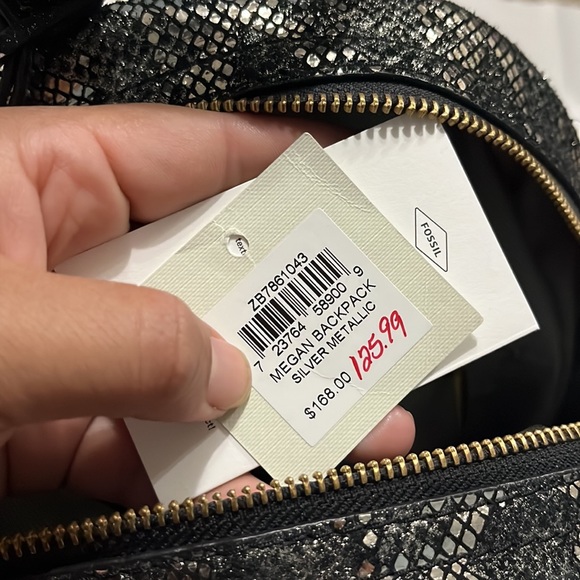 Fossil Leather with Snake emboss backpack - Picture 3 of 10